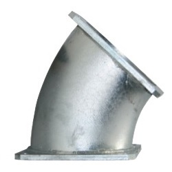 Bocht 45° met flens 4"