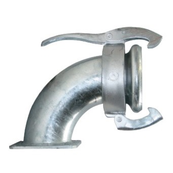 Bocht 90° M-deel 4" met flens 4"