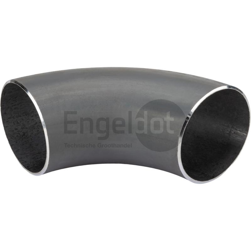 Lasbocht 90° zwart 6" ø159mm