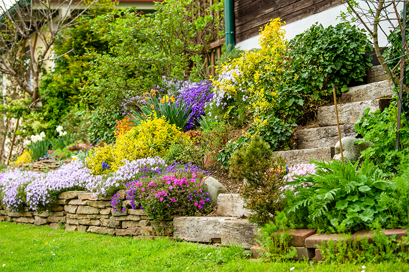 Tuin met hoogteverschil